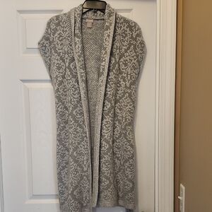 Chico's Elegant Gray & White Cardigan Sweater